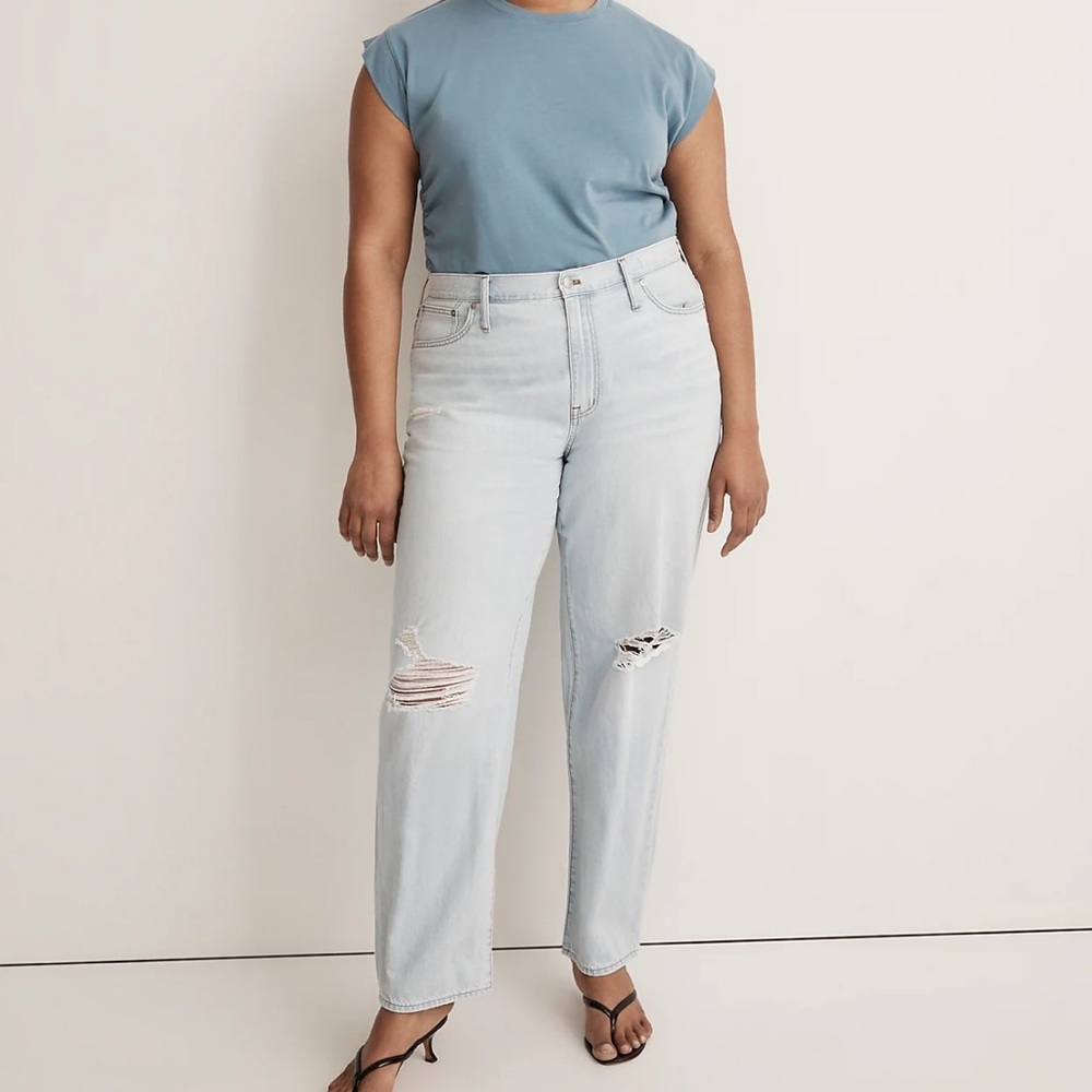 Madewell Light Wash Boyfriend Jeans - Pale Blue